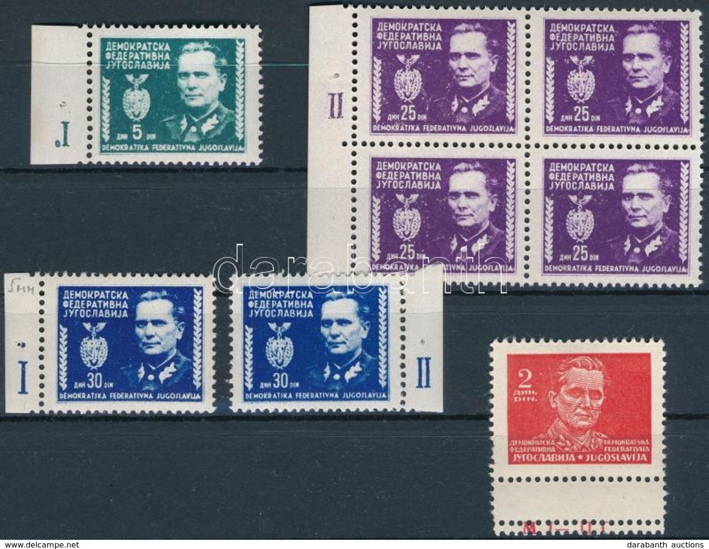 ** O Jugoszlávia 1945-1961 28 Db Bélyeg Tévnyomatokkal / Yugoslavia 1945-1961 28 Stamps With Plate Varieties - Sonstige & Ohne Zuordnung