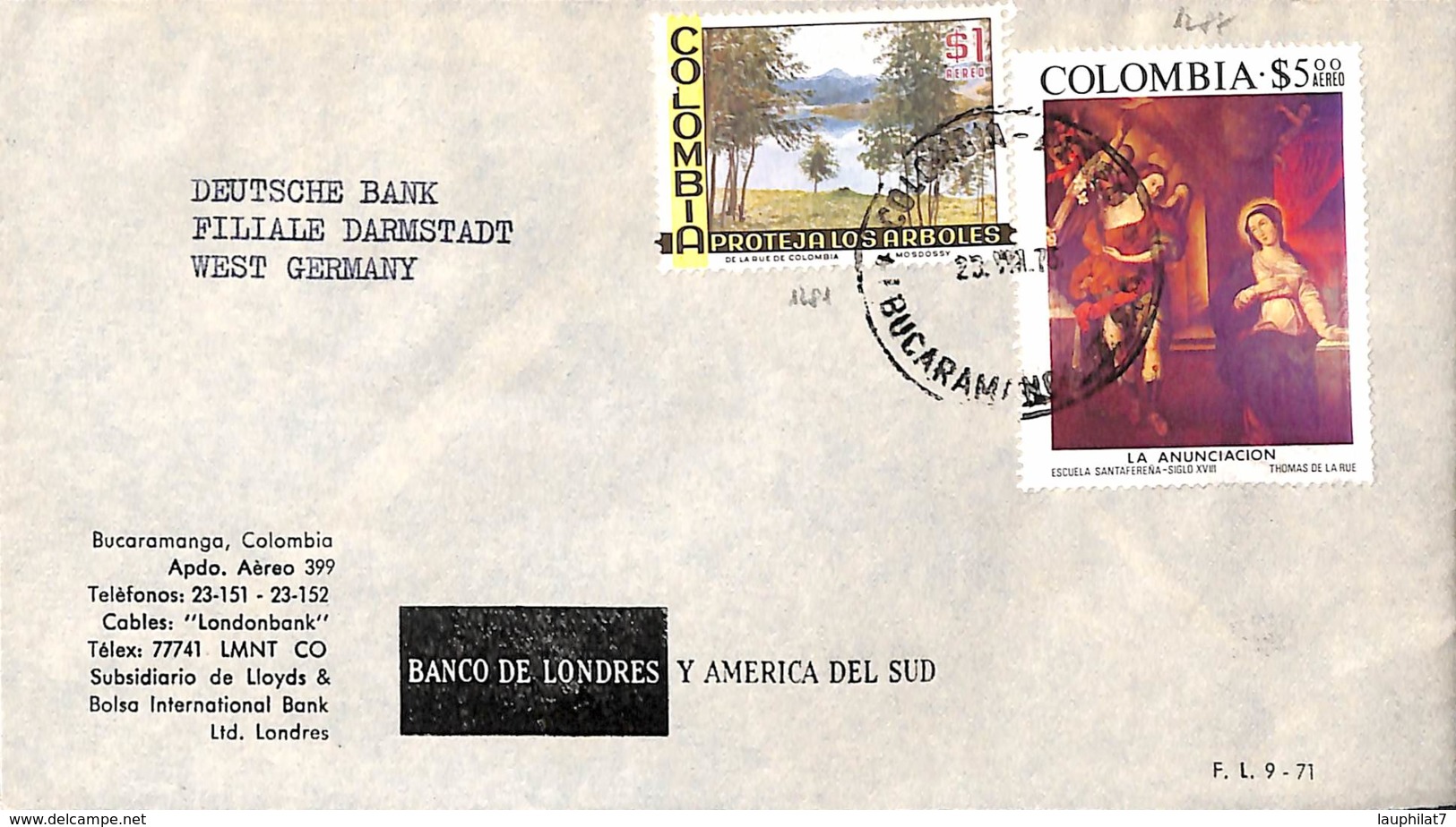 [408633]B/TB//-Colombie  - FDC, Documents, Nature, Tableau - Peinture - Colombia