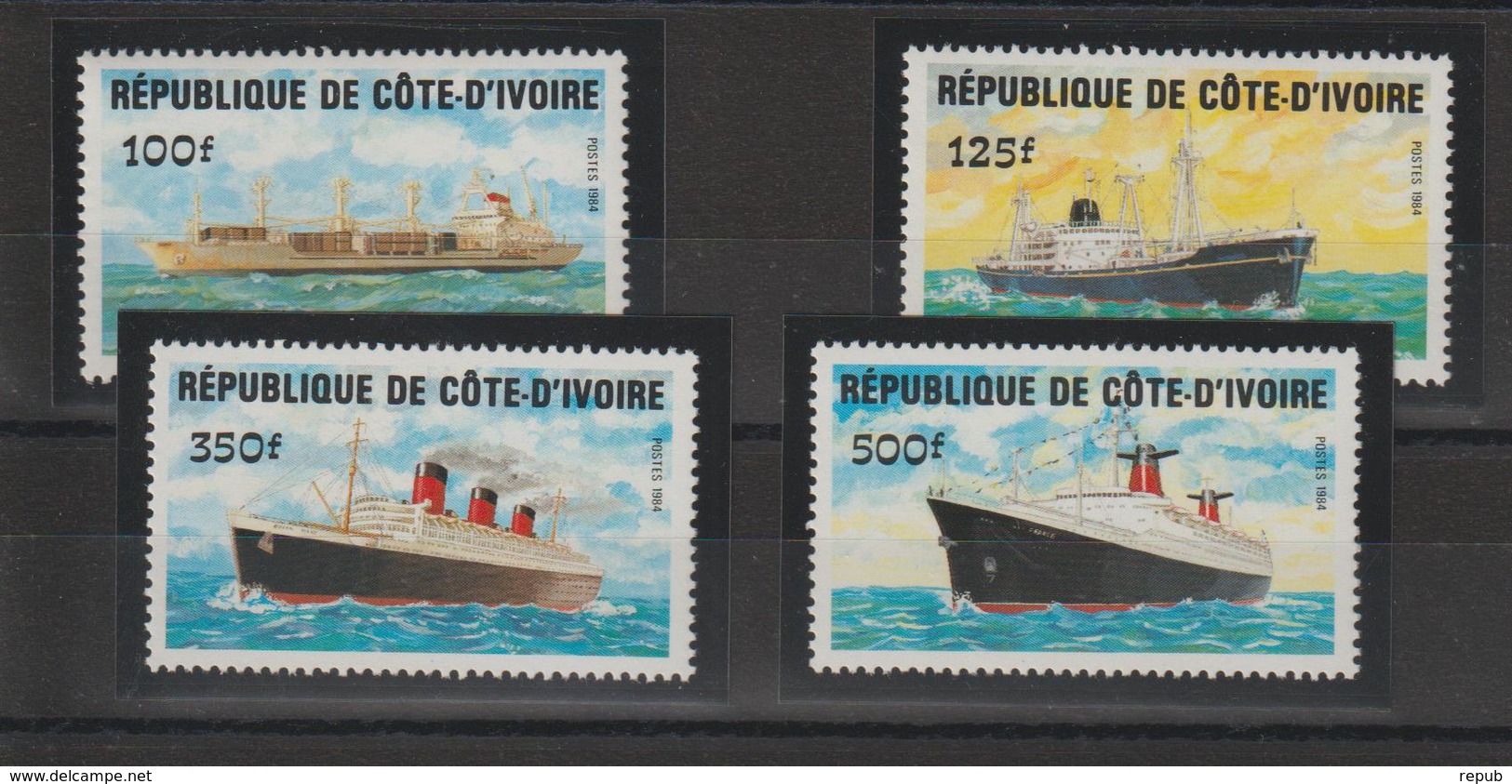 Cote D'Ivoire 1984 Bateaux 691-94 4 Val ** MNH - Côte D'Ivoire (1960-...)