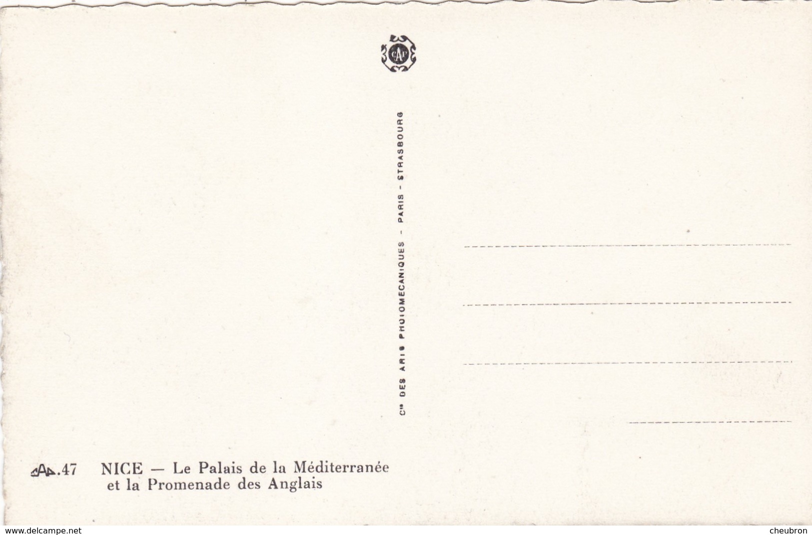 06. NICE.  CPA. 5 CARTES. " LE PALAIS DE LA MÉDITERRANÉE ". PROMENADE DES ANGLAIS