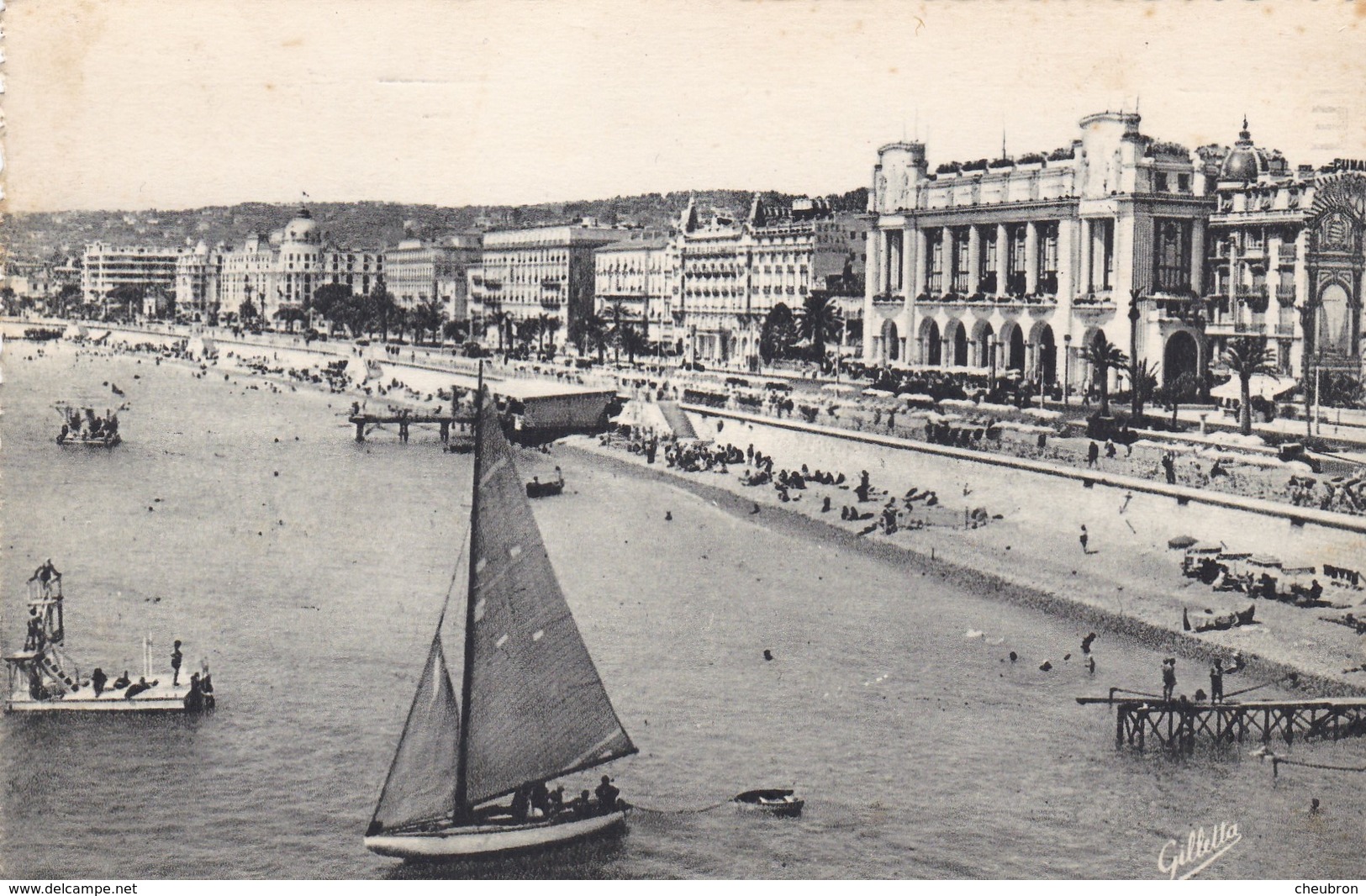 06. NICE.  CPA. 5 CARTES. " LE PALAIS DE LA MÉDITERRANÉE ". PROMENADE DES ANGLAIS