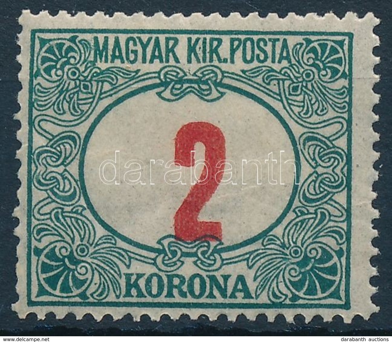 * 1915 Pirosszámú Zöldportó 2K A Keretbe Tolódott értékszámmal - Autres & Non Classés
