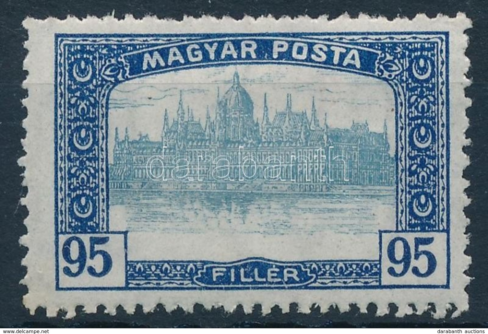 * 1919 Magyar Posta 95f Látványosan Eltolódott Középrésszel - Sonstige & Ohne Zuordnung