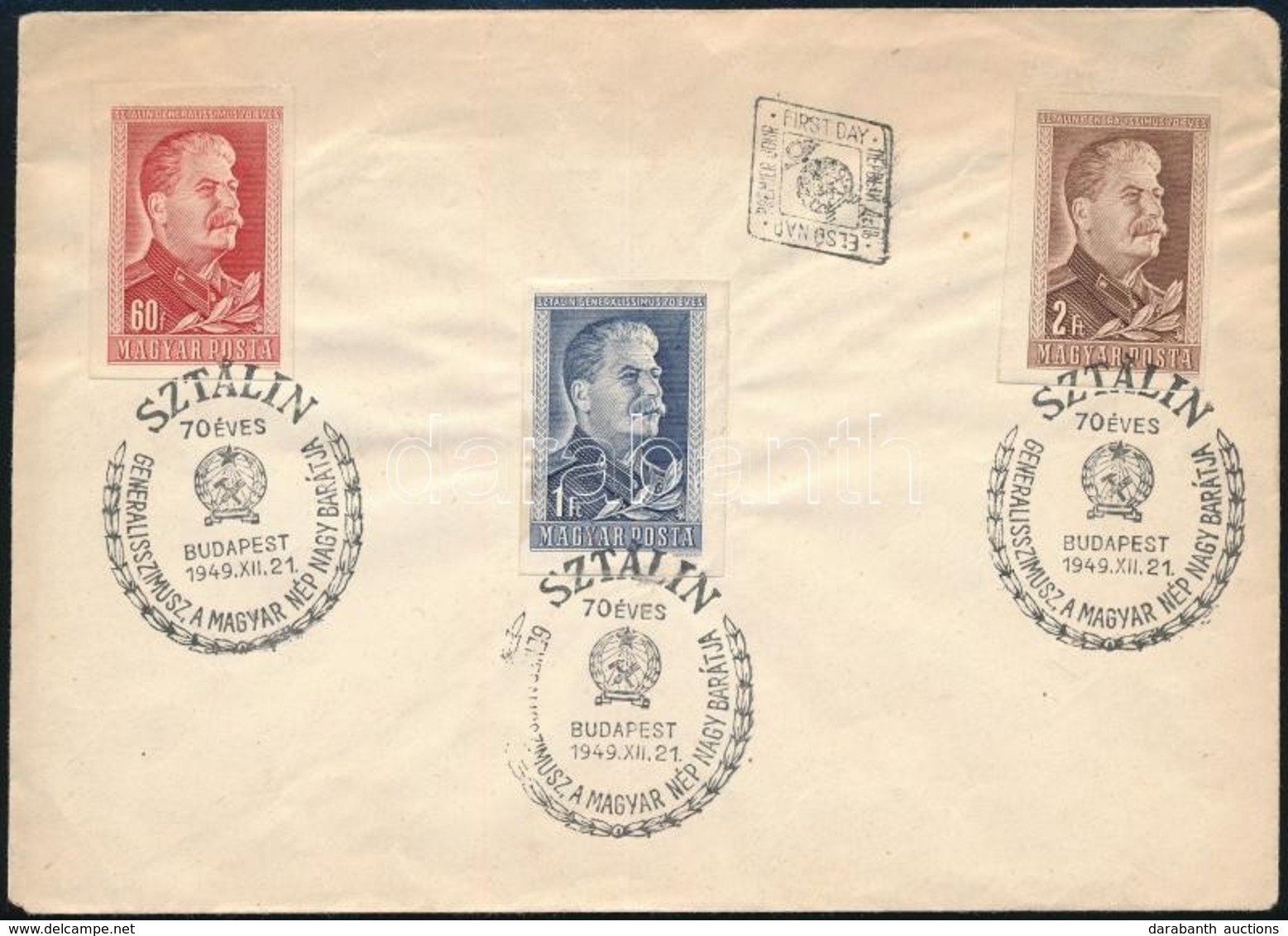 1949 Sztálin Vágott Sor FDC-n (6.000) - Sonstige & Ohne Zuordnung