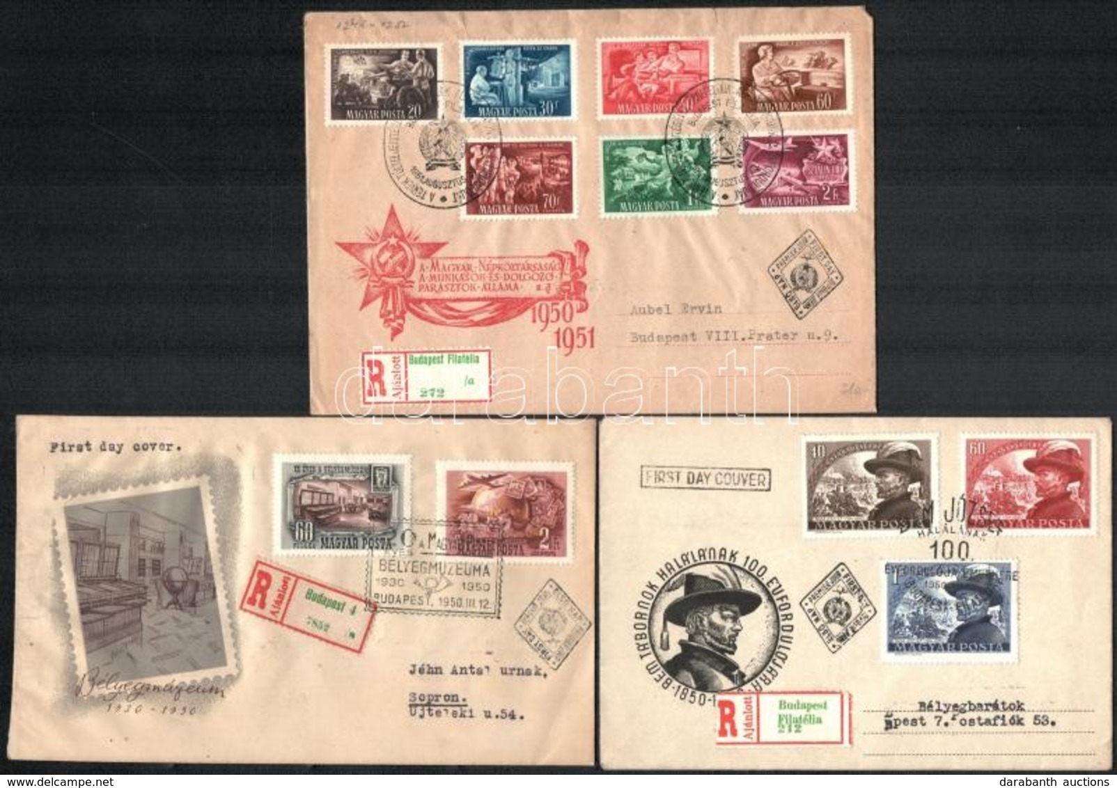1950-1951 3 Db FDC - Sonstige & Ohne Zuordnung