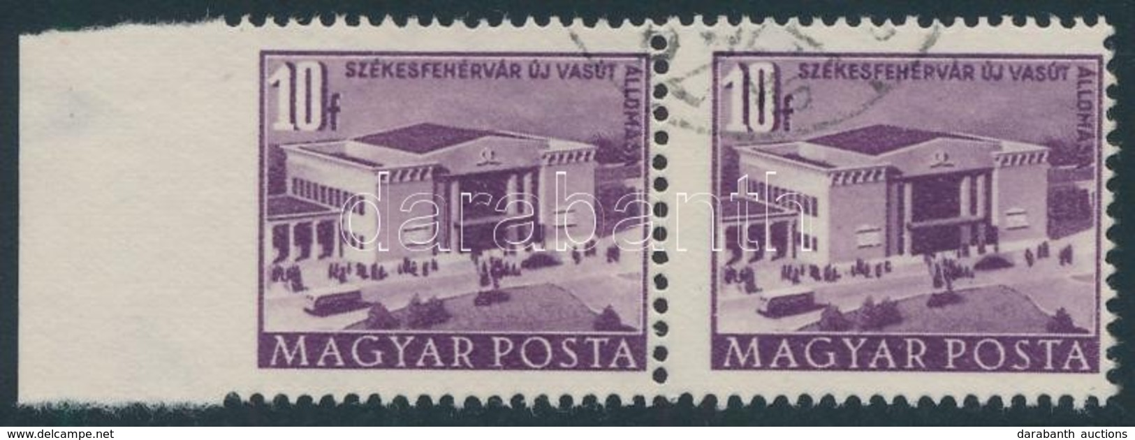 O 1951 Épületek 10f Pár Bal Oldalon Fogazatlan / Mi 1256 Pair, Imperforate On The Left Side - Autres & Non Classés