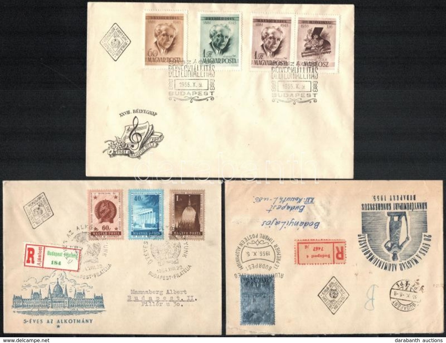 1955 3 Db FDC - Autres & Non Classés