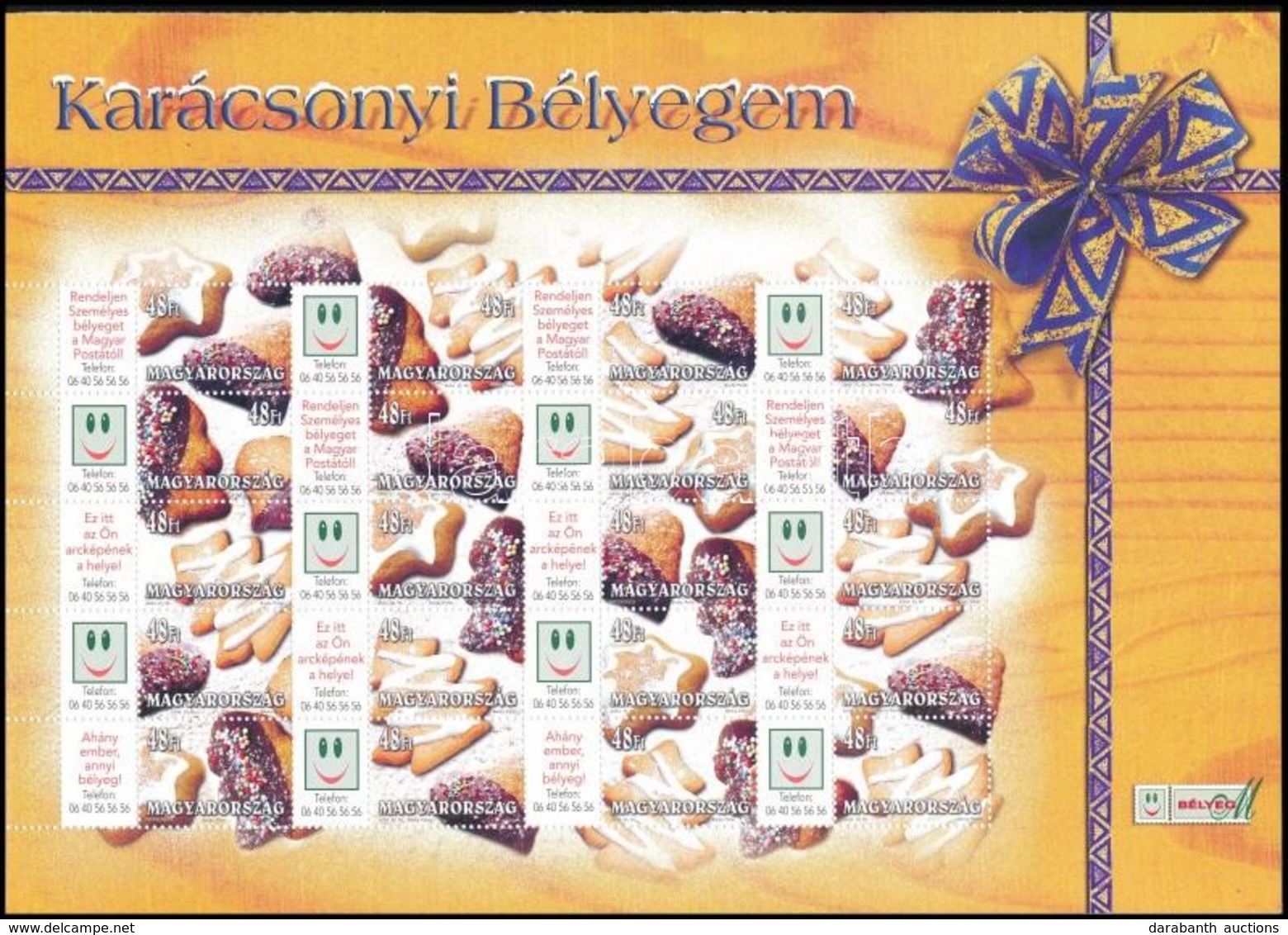 ** 2004 2 Db Karácsonyi Bélyegem: Sütemények Sorszám + Sorszám Nélkül Teljes ív (21.000) - Sonstige & Ohne Zuordnung