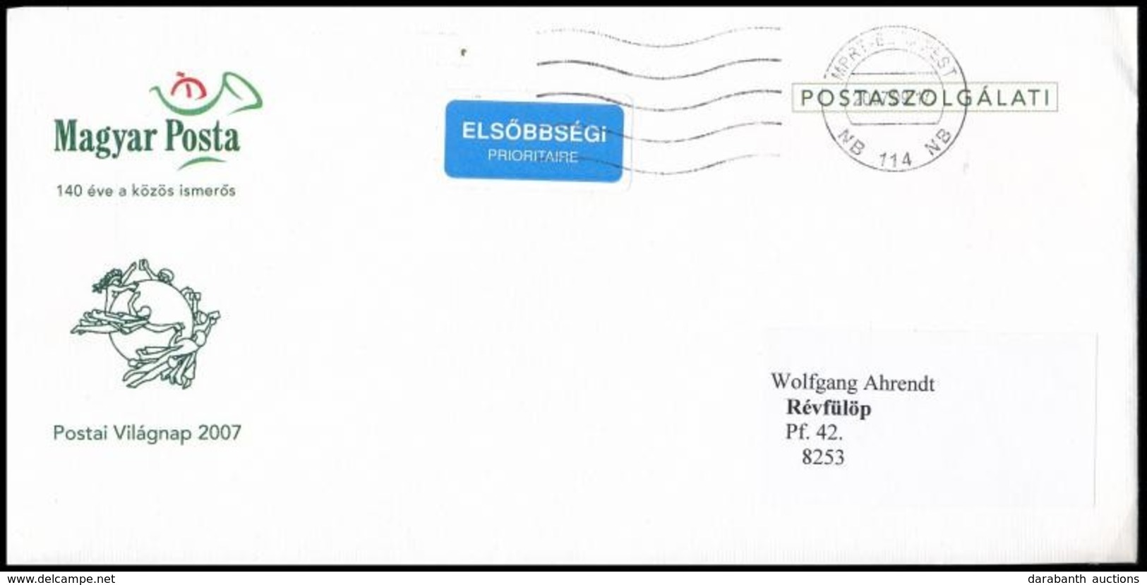 2007 Meghívó Levél A Postai Világnapra - Sonstige & Ohne Zuordnung