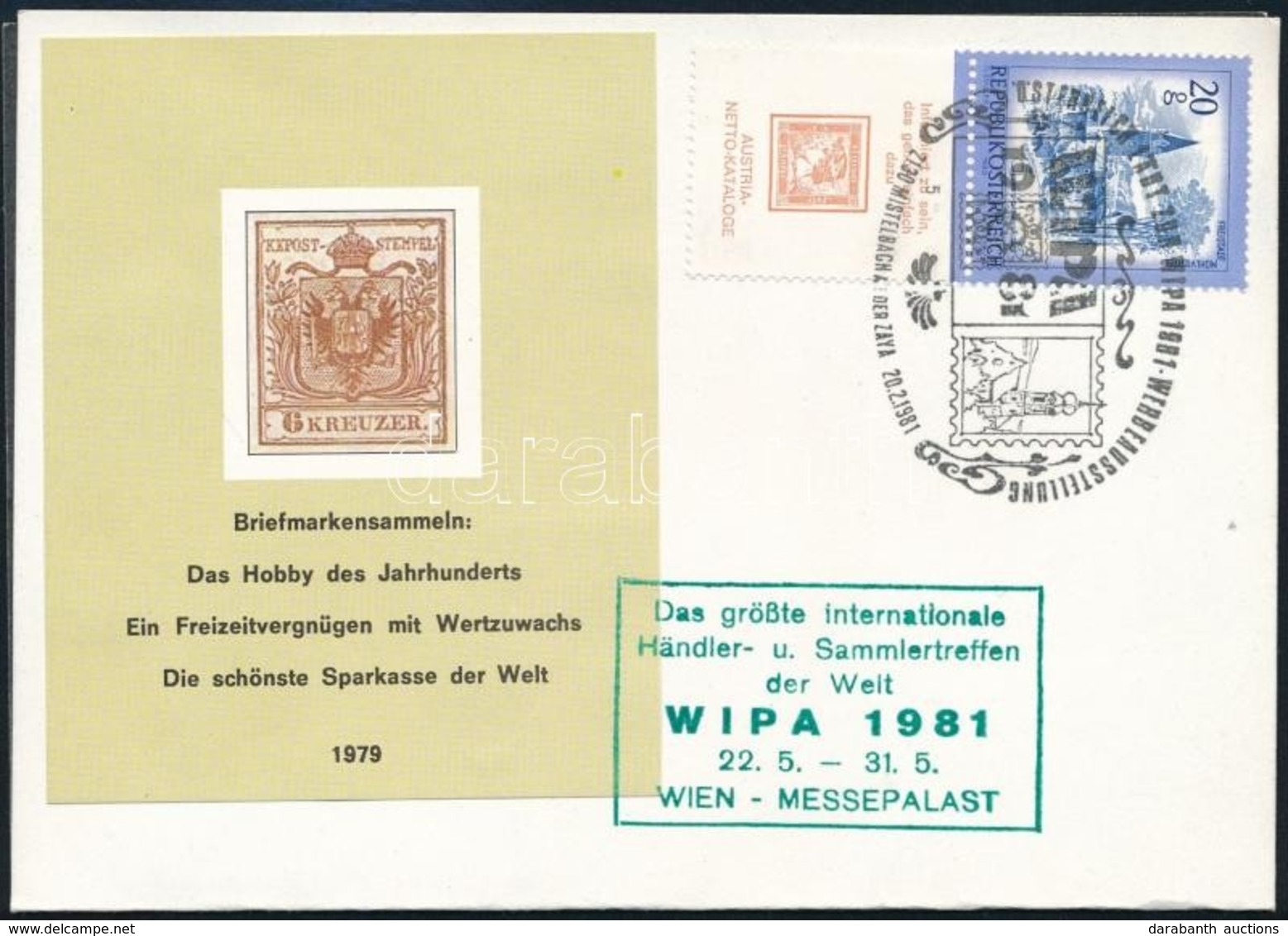 1979. 1850 6 Kr Osztrák Emlékív Alkalmi Levelezőlapon - Sonstige & Ohne Zuordnung