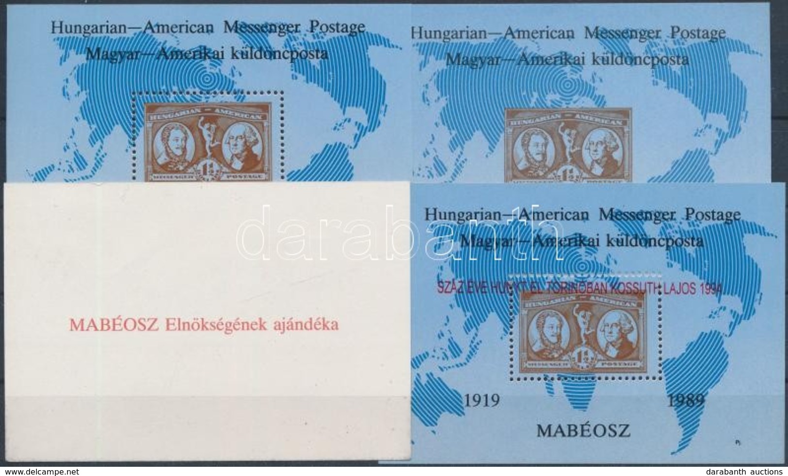 ** 1989-1994 Messenger Magyar-amerikai Küldöncposta Emlékív + Karton, Ajándék és Felülnyomott Változat (12.000) - Sonstige & Ohne Zuordnung