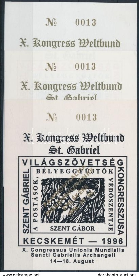 ** 1996 Pannonhalma Emlékív Garnitúra Azonos Sorszámmal, Arany Felülnyomással - Sonstige & Ohne Zuordnung