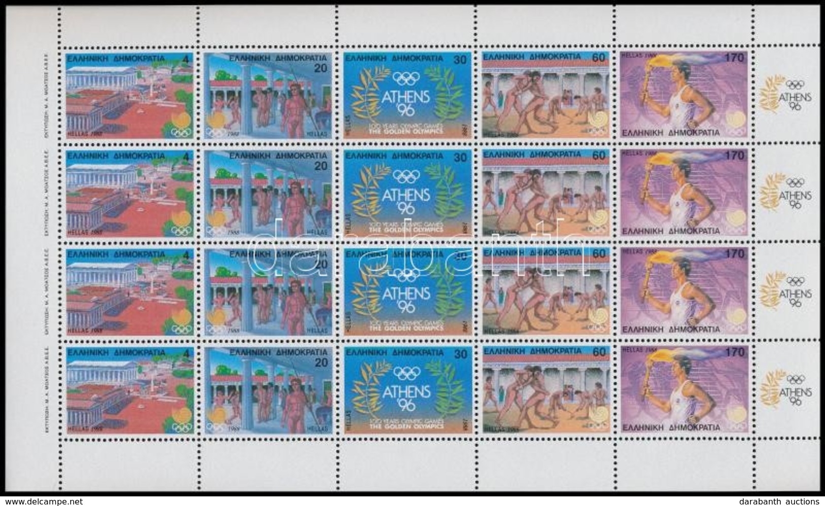 ** 1988 Nyári Olimpia Kisív Mi 1687-1691 A - Otros & Sin Clasificación