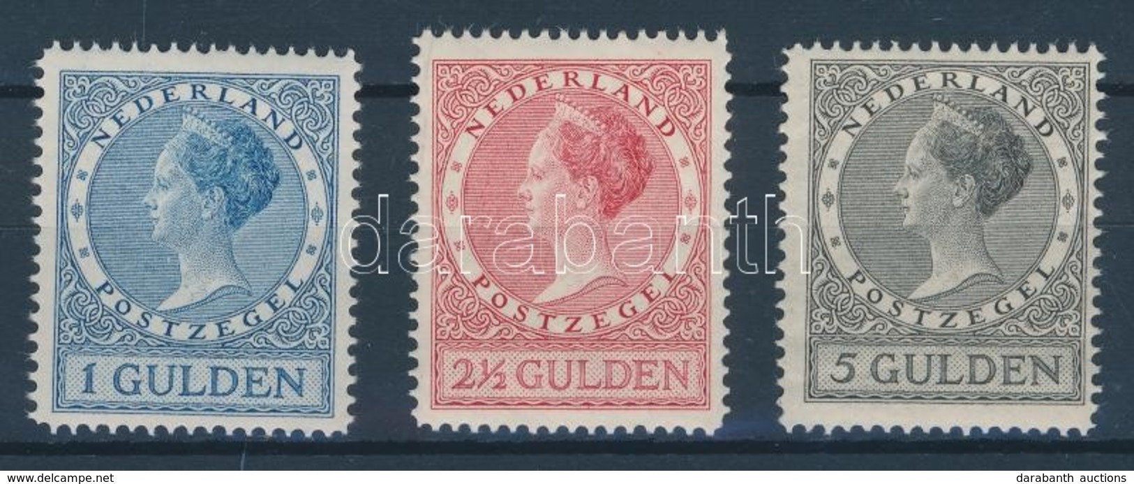 ** 1926 Wilhelmina Királyné Mi 168B-170B (gumiráncok / Gum Creases) - Autres & Non Classés