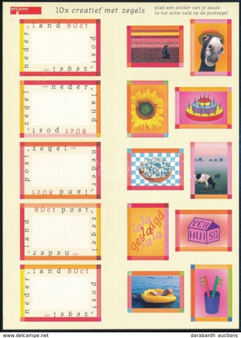 ** 1998 Üdvözlő Bélyegek öntapadós Kisív,
Greetings Stamp Self-adhesive Mini Sheet
Mi 1668-1672 - Autres & Non Classés