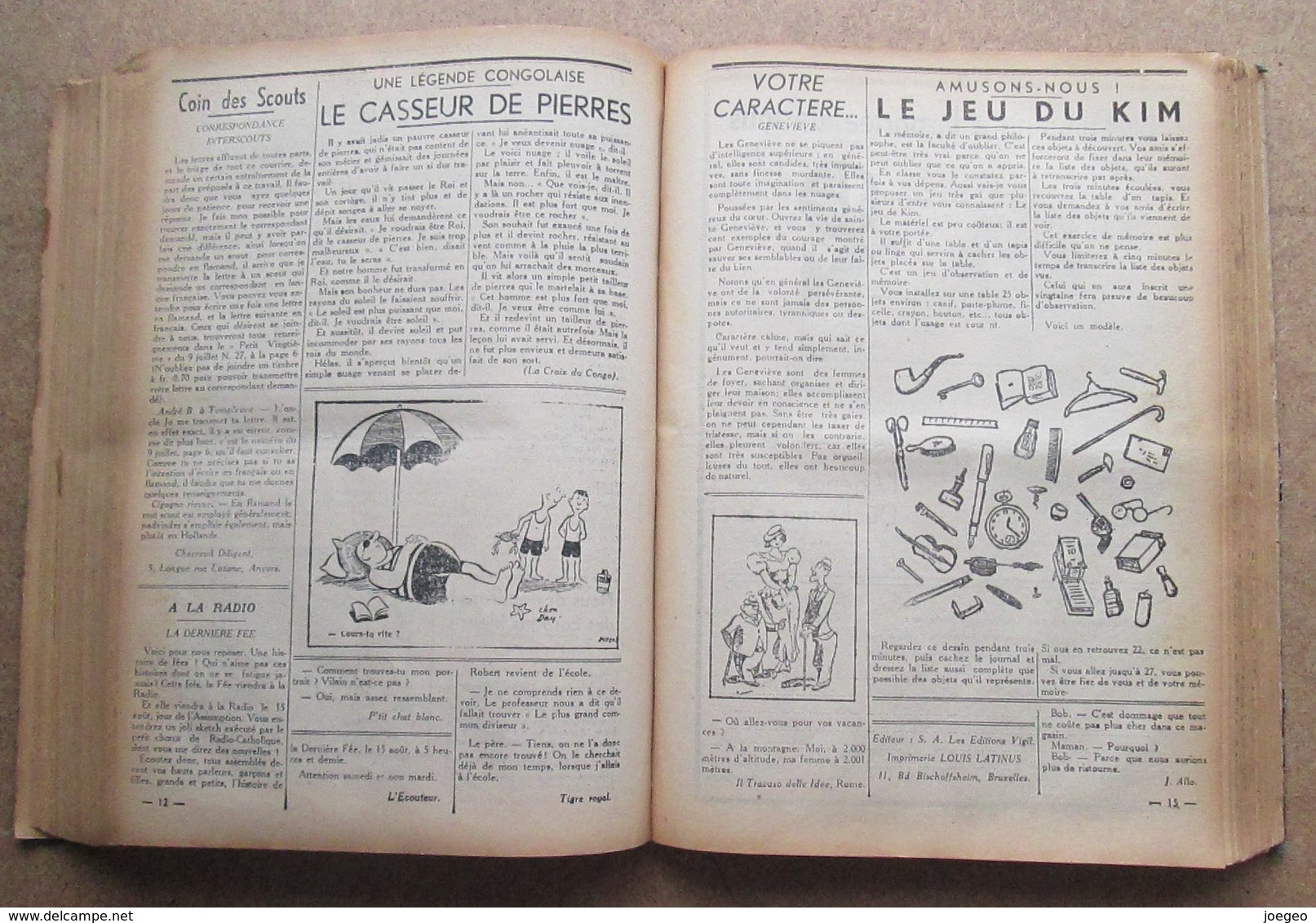 Reliure des Petit vingtième de l'année 1936 en reliure amateurs / Etat - tout les défauts ont leurs scans