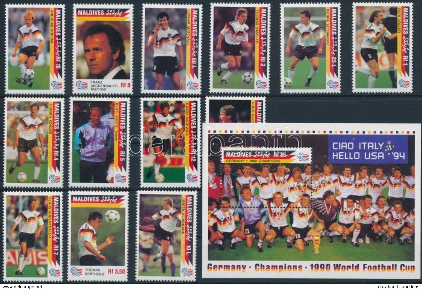 ** 1992 Labdarúgó-világkupa 1994, USA Sor + Blokk,
Football World Cup 1994, USA Set + Block
Mi 1758-1770 + Mi 236 - Autres & Non Classés