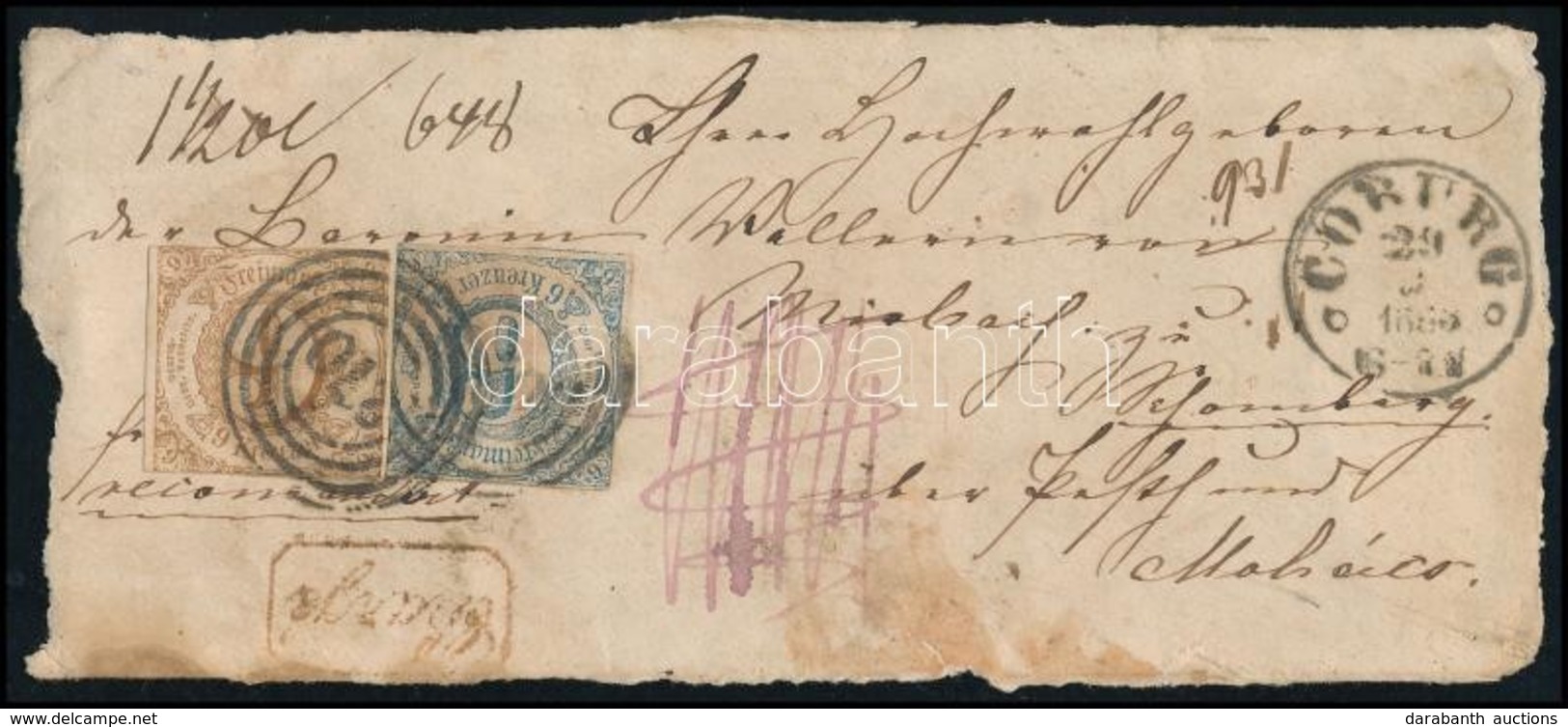 1863 Levél Előlap Mohácsra / Cover Front To Hungary 'COBURG' - Otros & Sin Clasificación