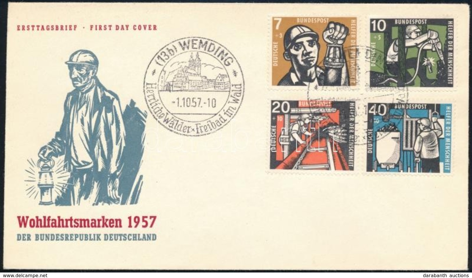 1957 Bányászat Mi 270-273 FDC - Sonstige & Ohne Zuordnung