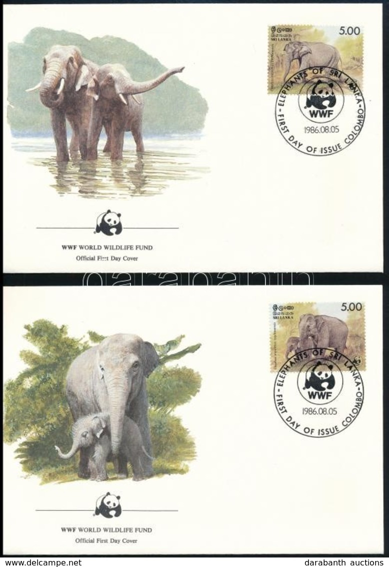 1986 WWF: Ceyloni Elefánt Sor Mi 753-756 4 Db FDC-n - Sonstige & Ohne Zuordnung