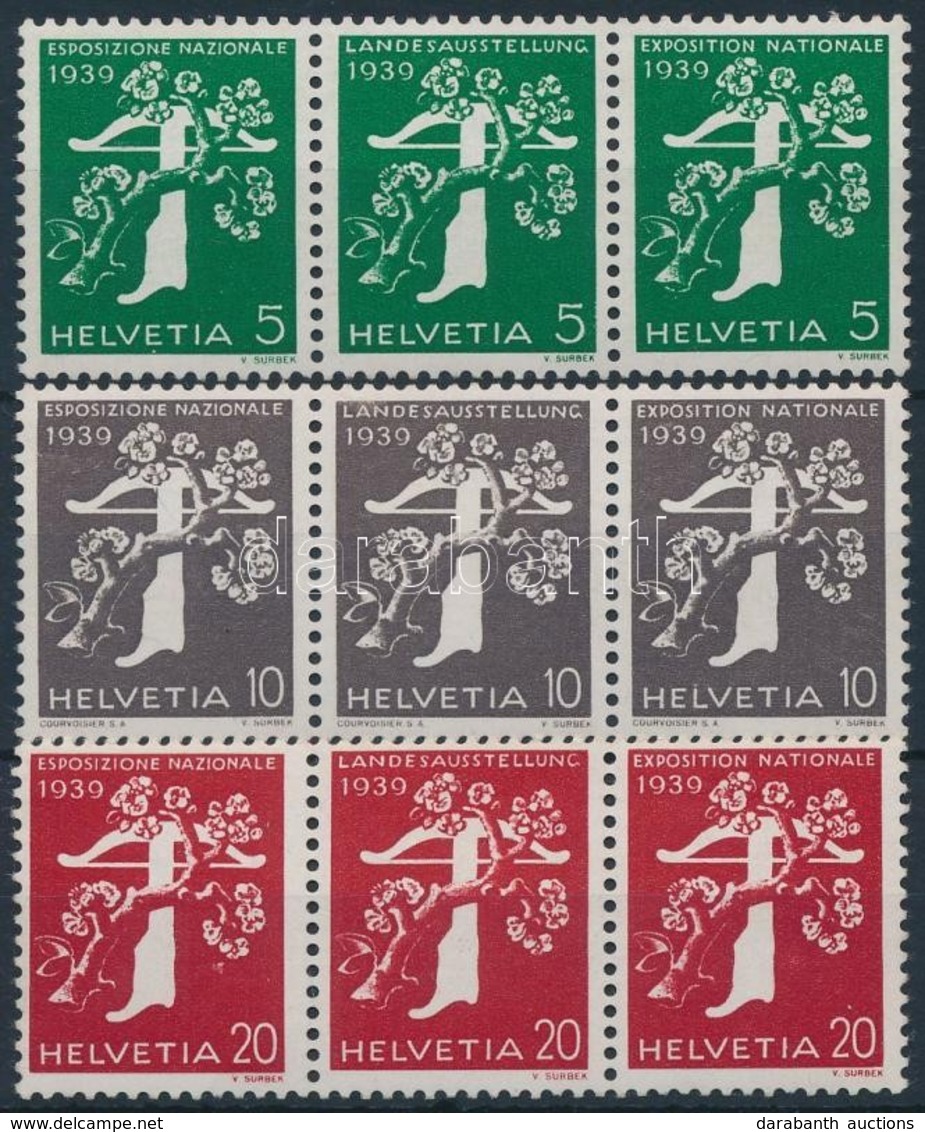** 1939 Országos Kiállítás 3 Klf Bélyegtekercs összefüggés W12, 18, 24 - Sonstige & Ohne Zuordnung