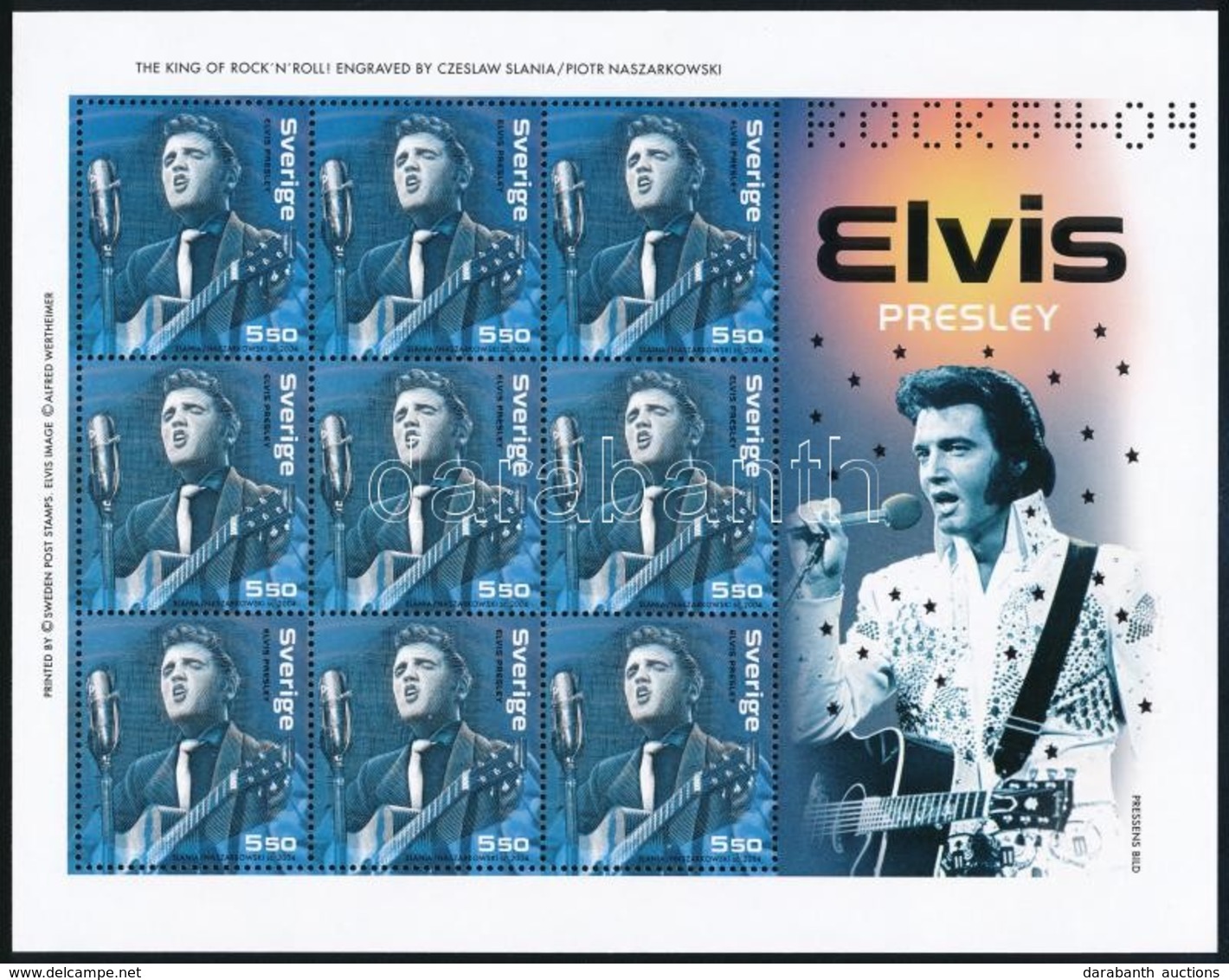 ** 2004 Elvis Presley Kisív,
Elvis Presley Mini Sheet
Mi 2427 - Autres & Non Classés