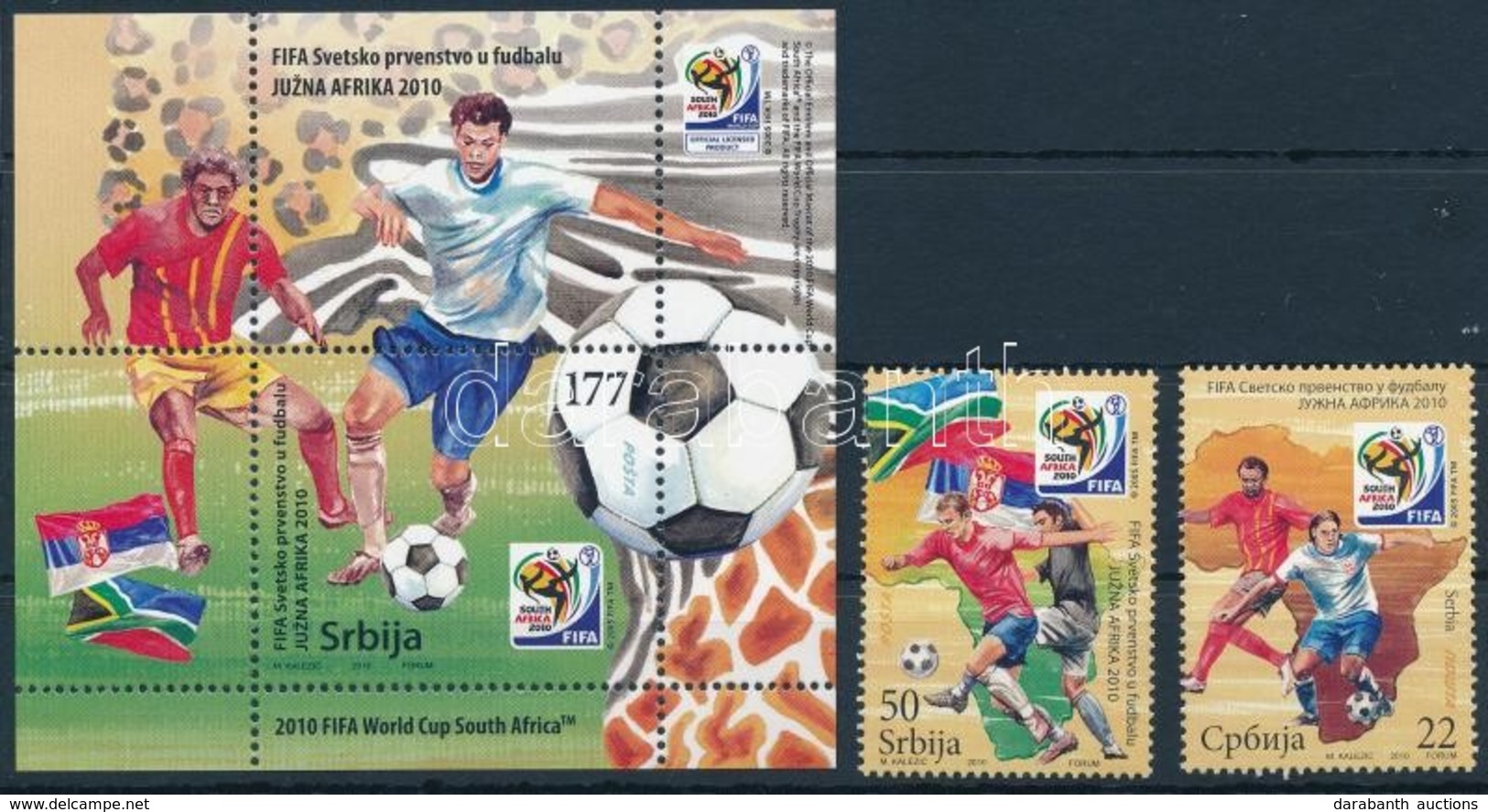 ** 2010 Futball Világbajnokság, Dél-Afrika Sor + Blokk,
Football World Cup, South Africa Set + Block
Mi 354-355 + Mi 22 - Sonstige & Ohne Zuordnung