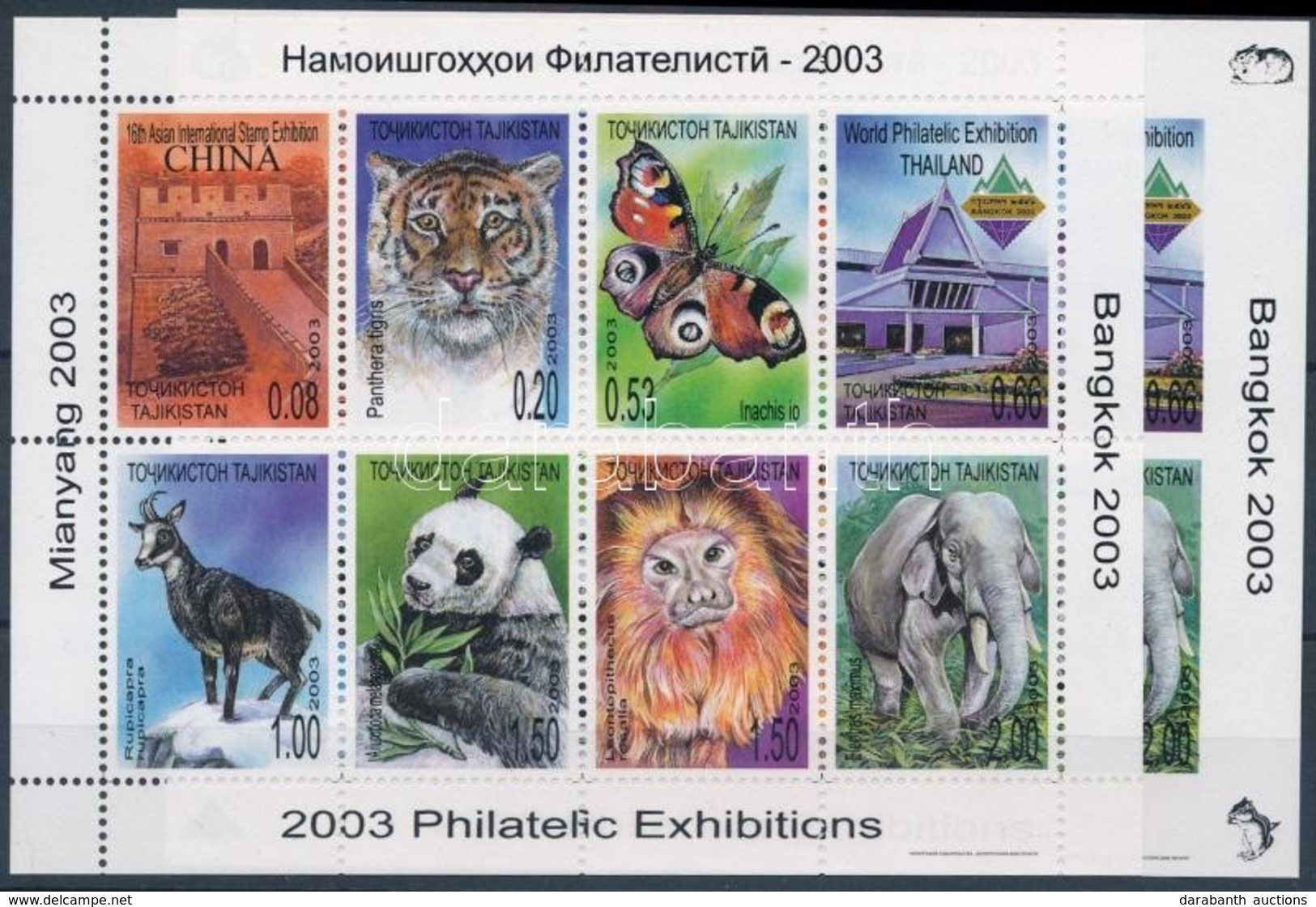 ** 2003 Nemzetközi Bélyegkiállítás, BANGKOK Fogazott és Vágott Kisív Mi 276-283 A + B - Sonstige & Ohne Zuordnung