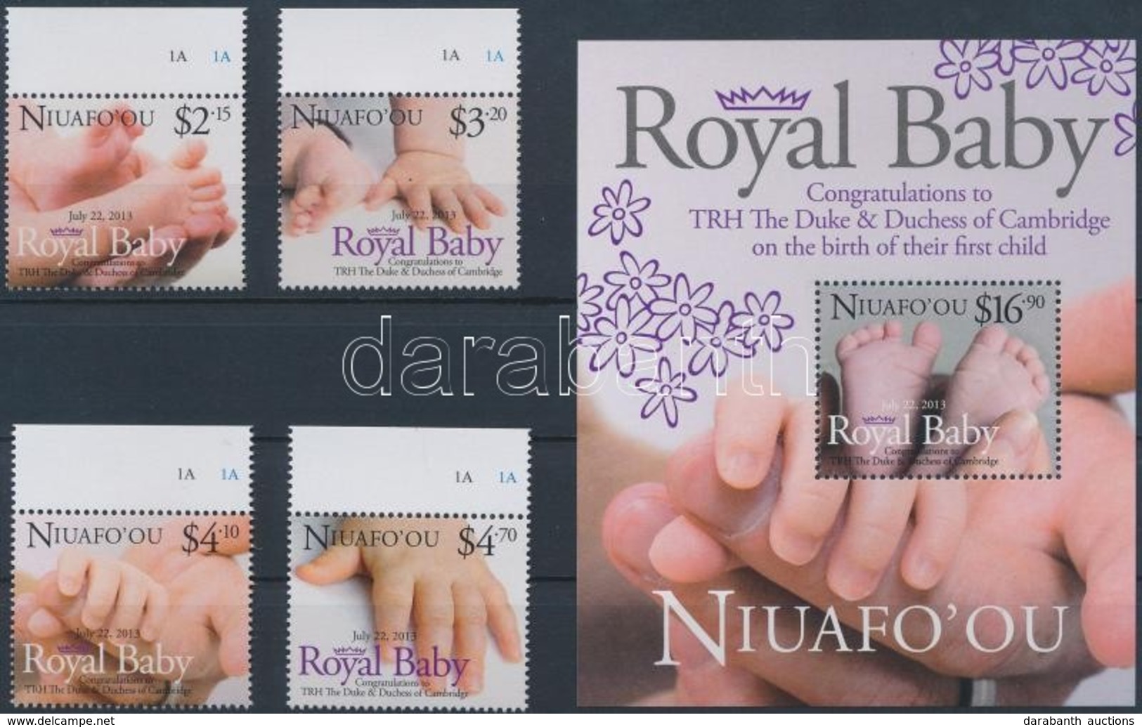 ** 2013 Royal Baby - A Kis Trónörökös ívszéli Sor + Blokk - Autres & Non Classés