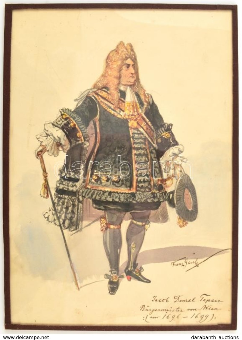 Franz Gaul (1837-1906): Bécs Polgármestere. Akvarell, Papír. Jelzett. 31x21 Cm Üveglap Mögött. - Sonstige & Ohne Zuordnung