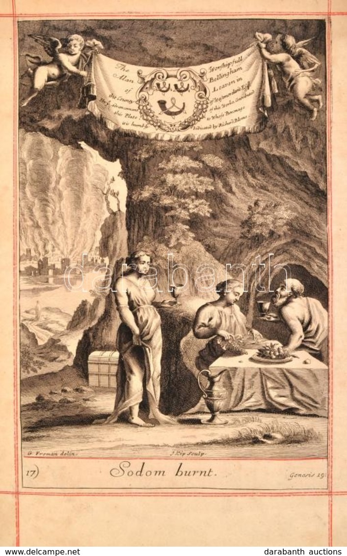 1690 Szodoma Pusztulása. Nagy Méretű Rézmetszet. GFroman, J, Kip. A The History Of The Old Testament Extracted... London - Stiche & Gravuren