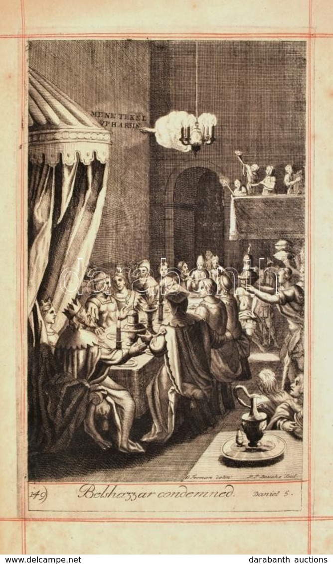 1690 Baltazár Lakomája . Mene Tekel Ufraszin. Nagy Méretű Rézmetszet. G Froman, Bouche Munkája. A The History Of The Old - Estampes & Gravures