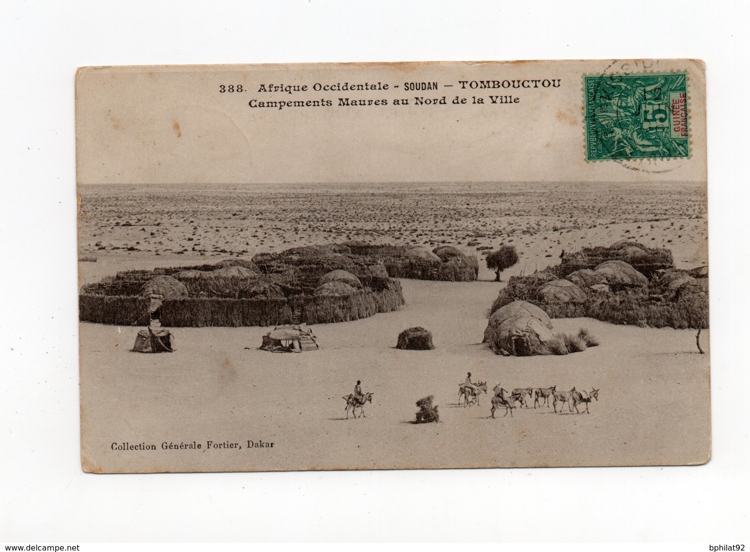 !!! GUINEE, CACHET DE KISSIDOUGOU DU 12/6/1908 SUR CPA DE TOMBOUCTOU POUR LA FRANCE - Briefe U. Dokumente