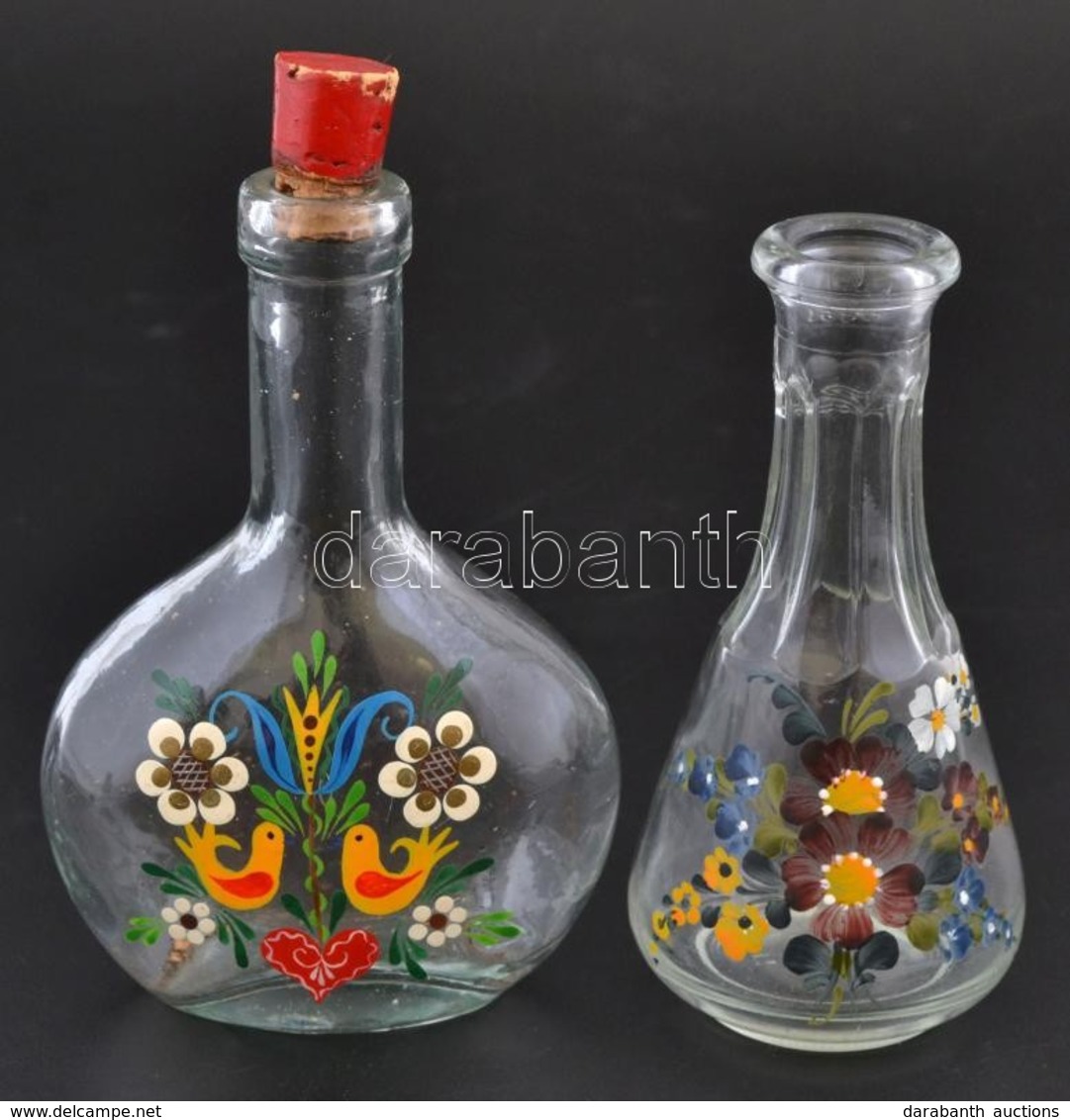 2 Db Kézzel Festett üvegcse 12 Cm - Verre & Cristal