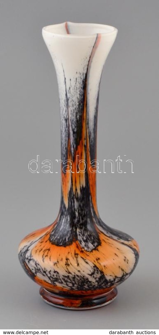 Dekoratív Fújt Váza, Több Rétegű, Jelzés Nélkül, Hibátlan, M: 20,5 Cm - Vidrio & Cristal