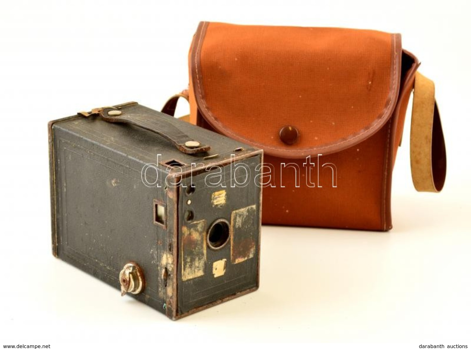 Cca 1920 Kodak Eastman Brownie No.2 A Model B (Kanada) Box Fényképezőgép, Működő, Kopottas állapotban, Eredeti Tokjában  - Fotoapparate