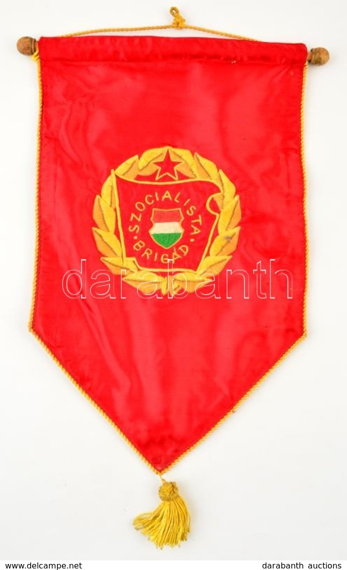 Szocialista Brigád Asztali Zászló, 38×24 Cm - Sonstige & Ohne Zuordnung
