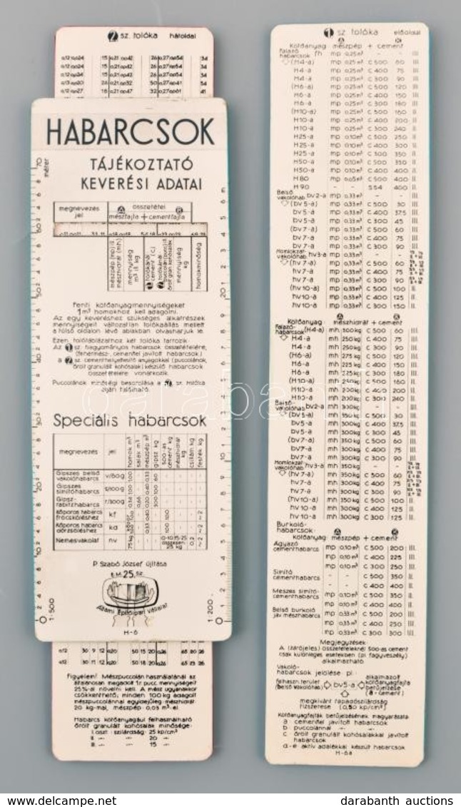 Cca 1950 Habarcsok 2 Db Mechanikus Mérce és Táblázat - Sonstige & Ohne Zuordnung