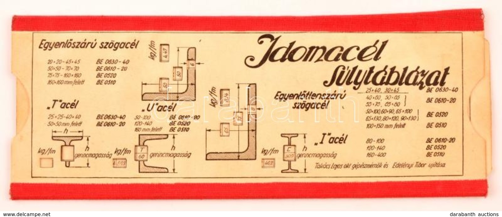 Cca 1920 Laposacél Súlytáblázat Mechanikus, Papír. 22 Cm - Sonstige & Ohne Zuordnung