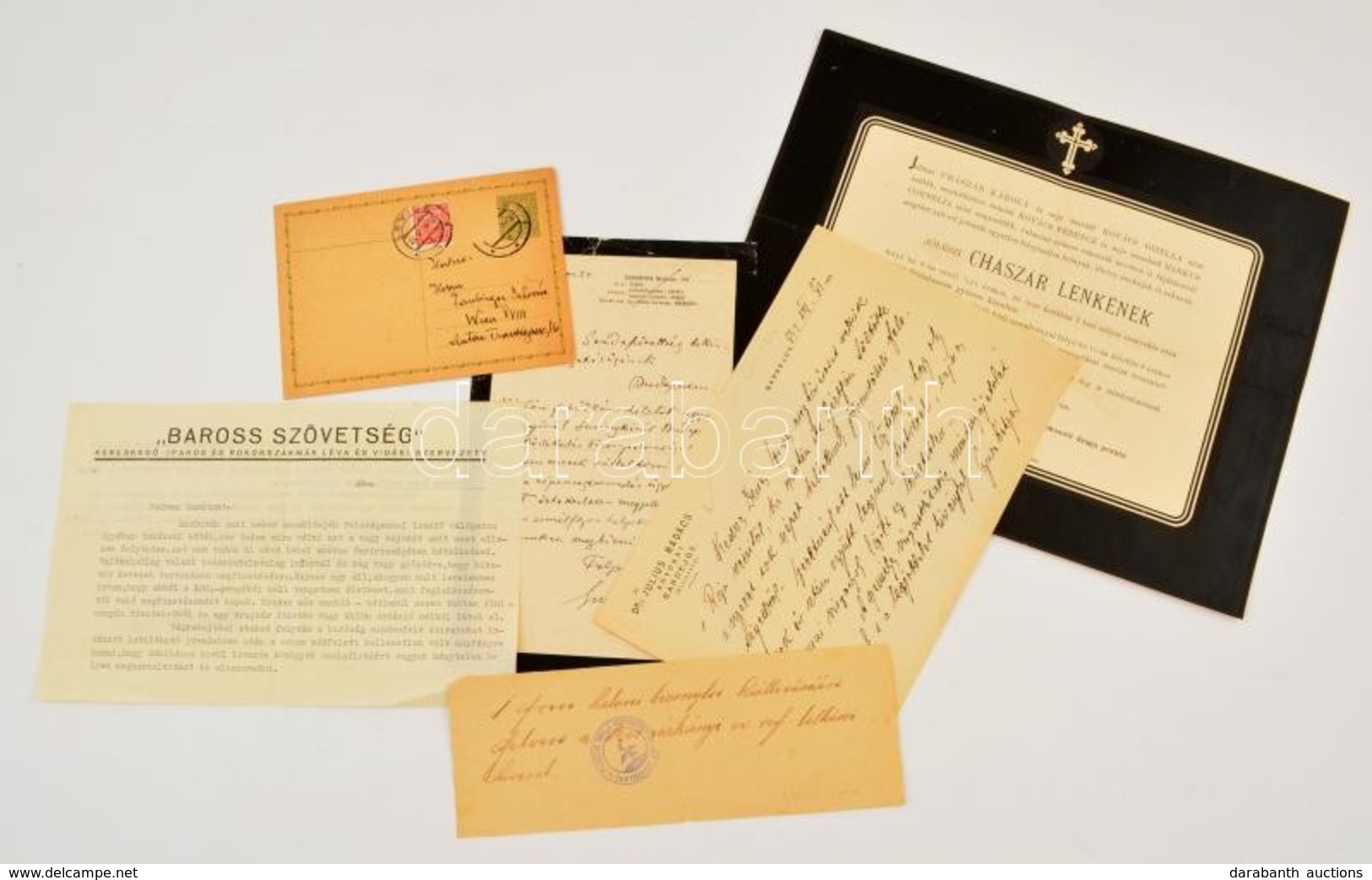 1902-1940 6 Db Felvidéki Papír (halotti értesítő, Levelezőlap, Levelek, Stb.) - Ohne Zuordnung