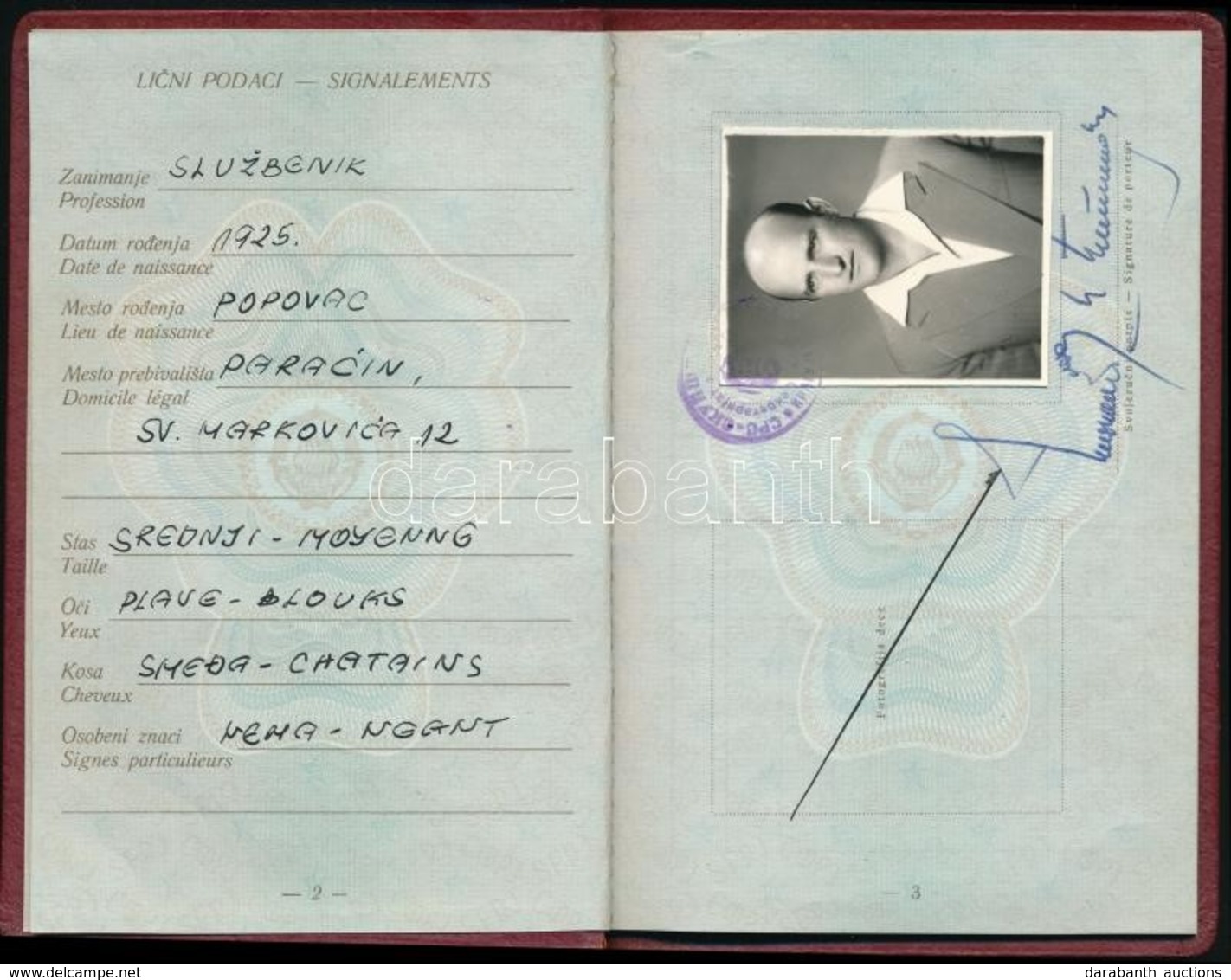 1964 Jugoszláv útlevél / Jugoslav Passport - Ohne Zuordnung