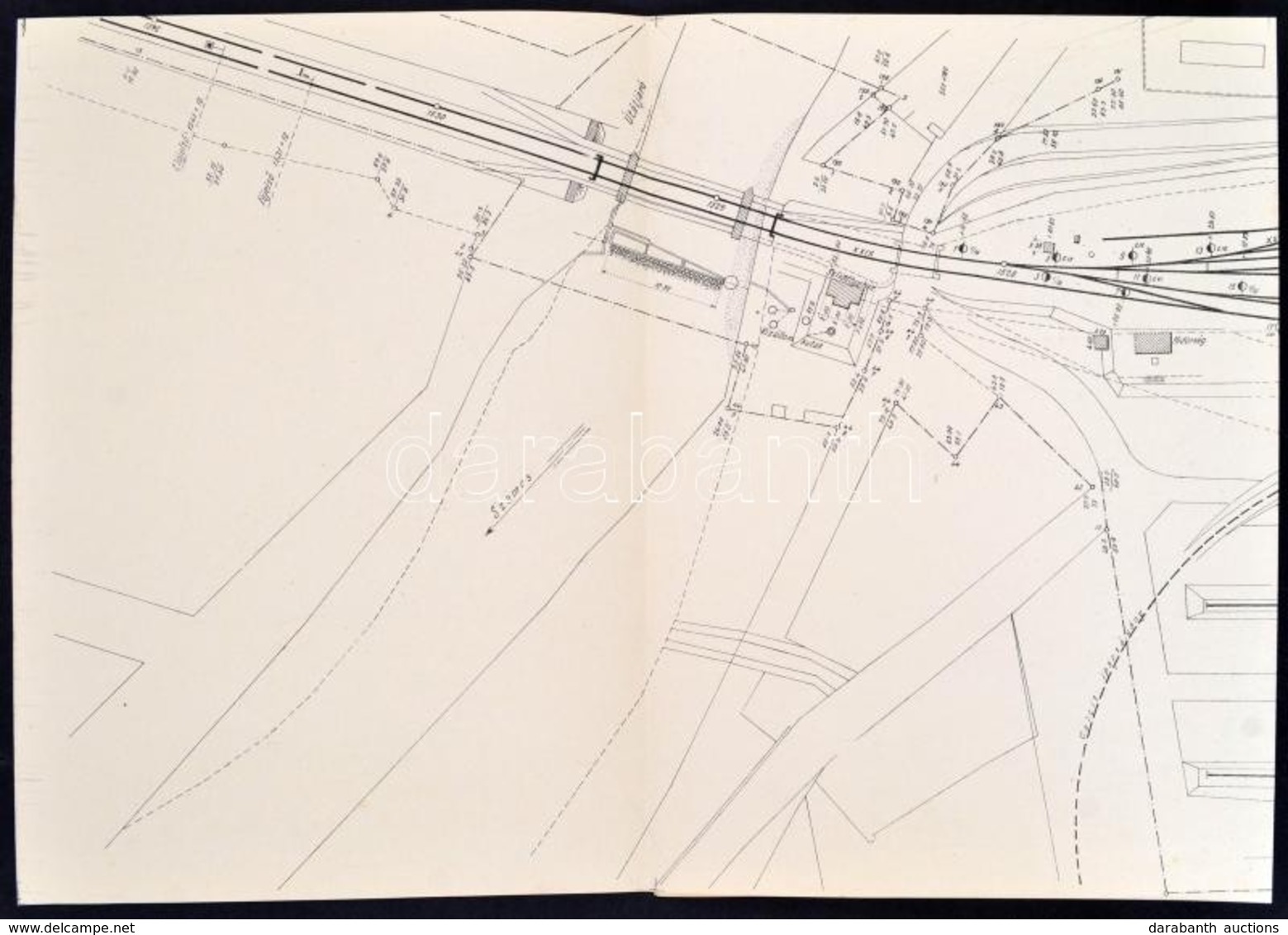 1942 Kolozsvár Vasútállomás Nagy Méretű Helyszínrajza / Cluj Railway Station Large Plan 30x189 Cm - Non Classés