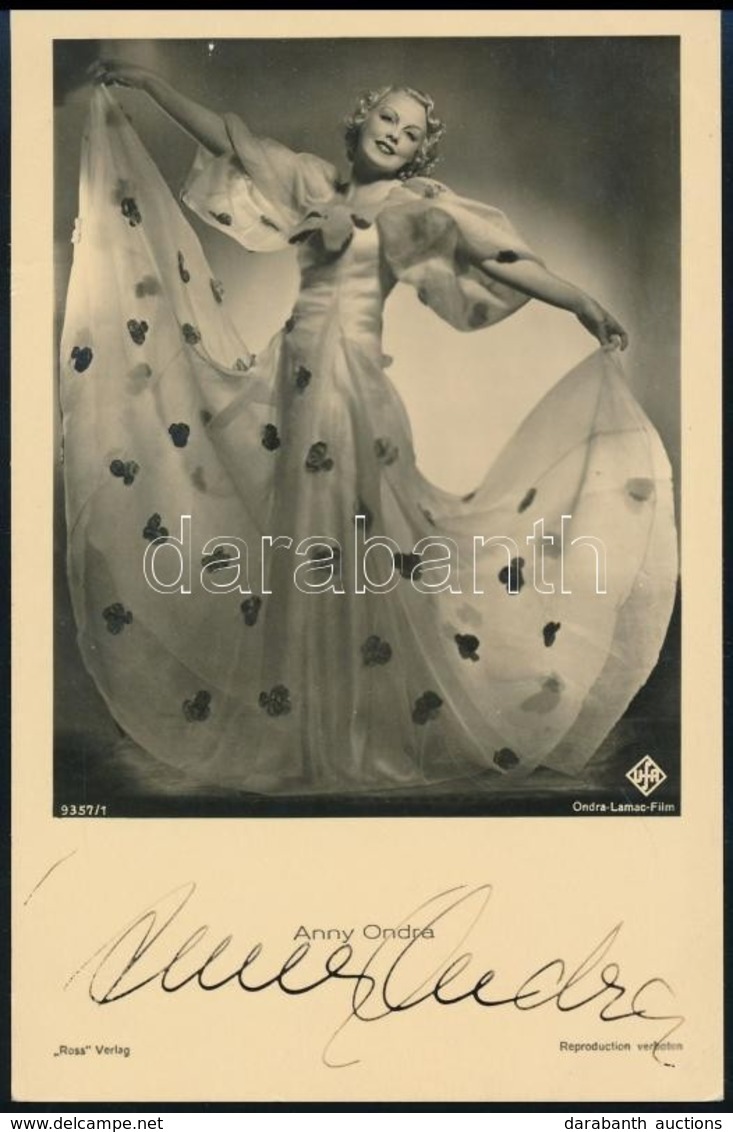 Anny Ondra (1902-1987) Cseh Színésznő, A Box Világbajnok Max Schilling Felesége Aláírt Képeslap / Autograph Signed Postc - Autres & Non Classés