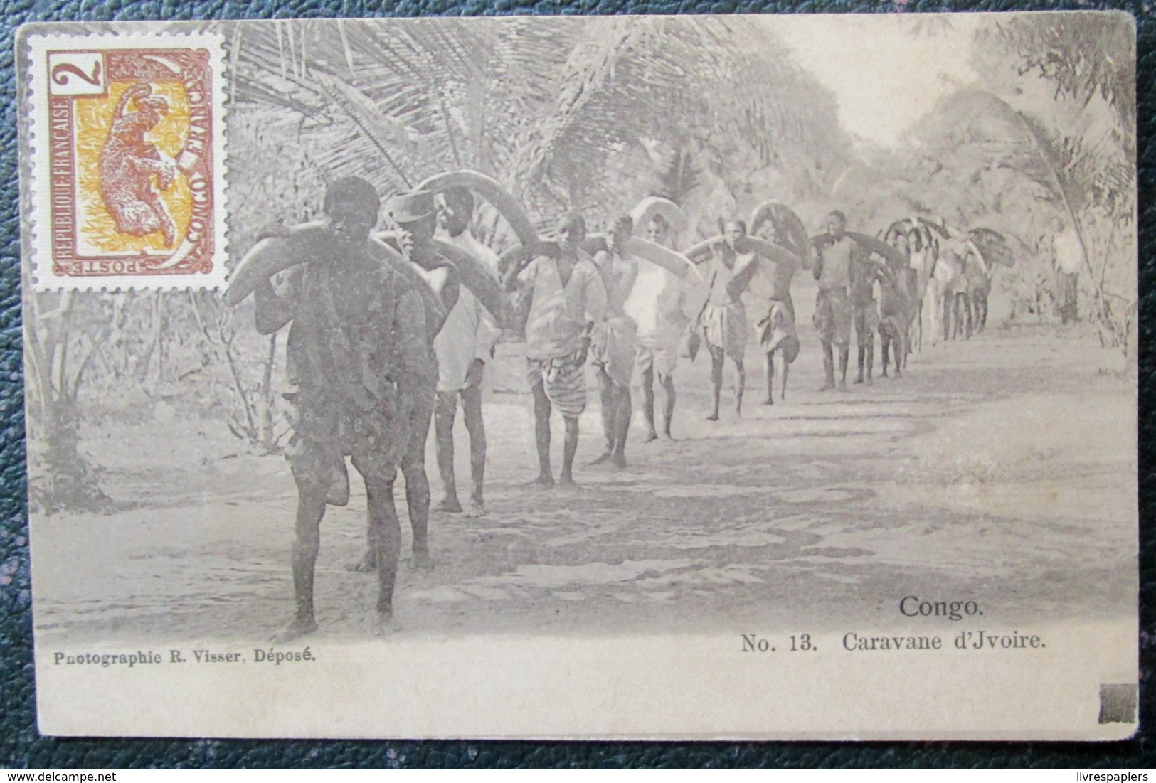 Congo Caravane D'ivoire   Cpa Timbrée - Gabun