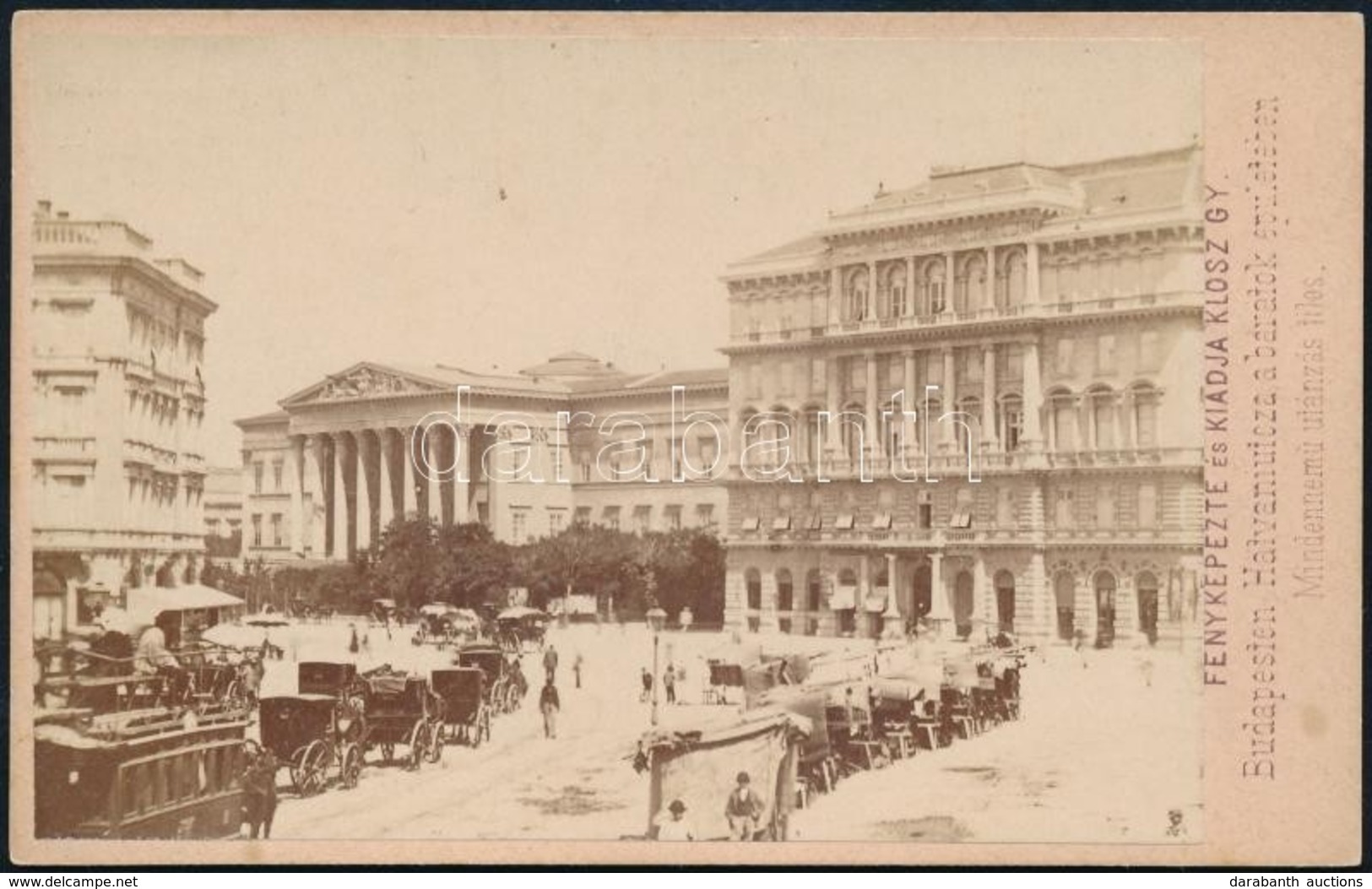 Cca 1865 Budapest, Kálvin Tér A Nemzeti Múzeum Felé, Klösz György Fotója, 6,5×10,5 Cm - Sonstige & Ohne Zuordnung