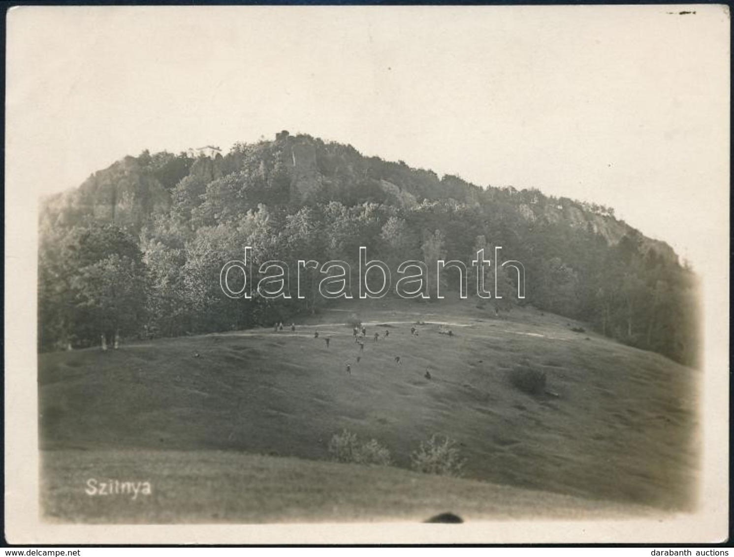 Cca 1915 A Selmecbánya (Felvidék) Melletti Szitnya-hegy Völgye, Háttérben A Várral, Fotó, 9×12 Cm - Autres & Non Classés