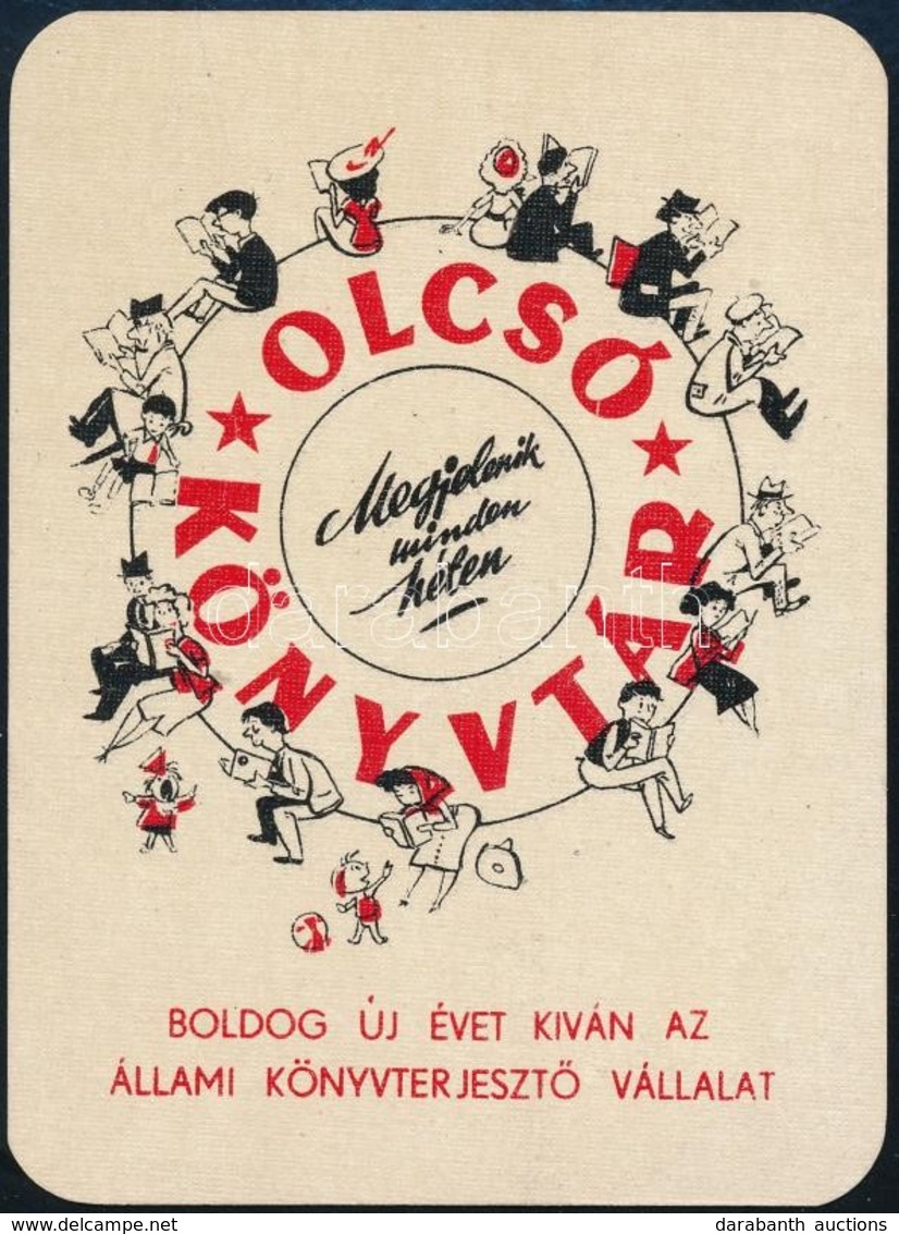 1956 Olcsó Könyvtár Reklámos Kártyanaptár - Publicités