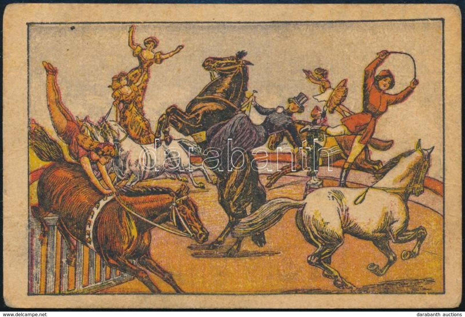 Cca 1910 Nagyvárad, Circus Henry Litografált Reklámos Kártya. 11x7,5 Cm - Publicités