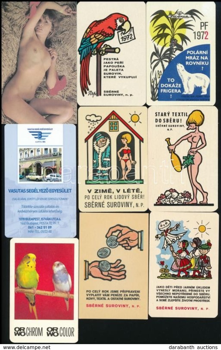1969-2018 16 Db Magyar és Külföldi Kártyanaptár, Közte Erotikus Darabok - Publicités