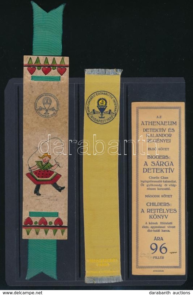 4 Db 1945 Előtti Könyvjelző, Benne 3 Db Az Eucharisztikus Kongresszusról 1938-ból - Werbung